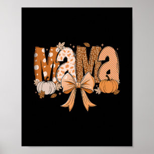Retro Mama Coquette Schleifen Leopard Mama Herbst Poster