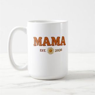 Retro Mama Est 2026 Gänseblümchen Kaffeetasse