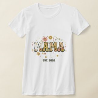 Retro Mama Floral T-Shirt - Vintage 70s Groovy 