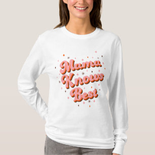 Retro Mama kennt die besten rosa braunen 70er Buch T-Shirt
