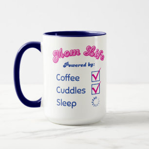 Retro Mama Life Powered by Coffee & Cuddles Tasse