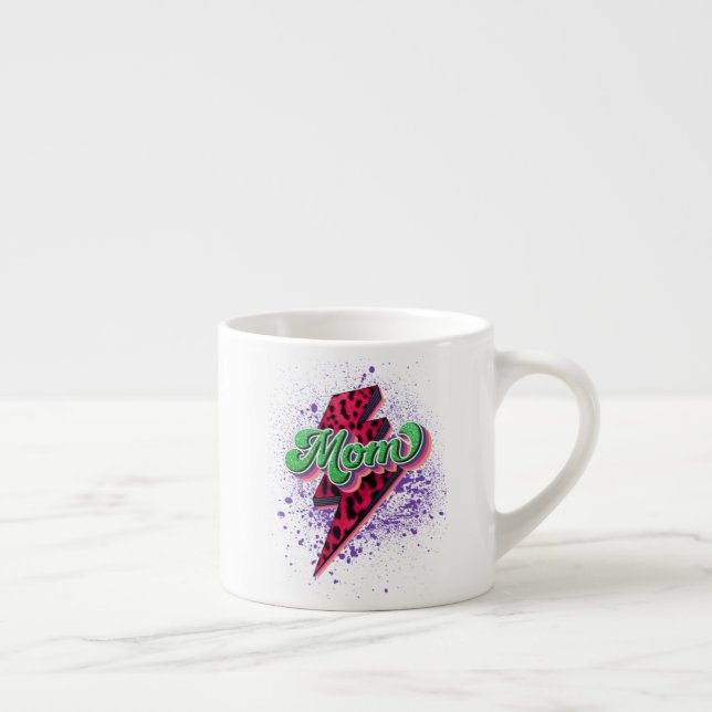 Retro-Mama-Sublimierung-Design, Retro-Mama Leopard Espressotasse (Rechts)