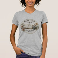 Retro-Mama-T-Shirt mit literarischem Kranz 'Buchli
