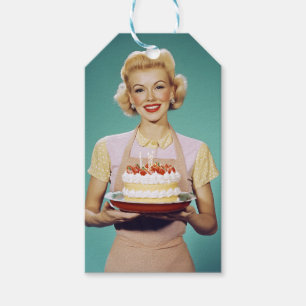 Retro-Mama zum Feiern Geschenkanhänger