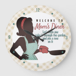 Retro Maman's Diner lingo frire cuisine horloge