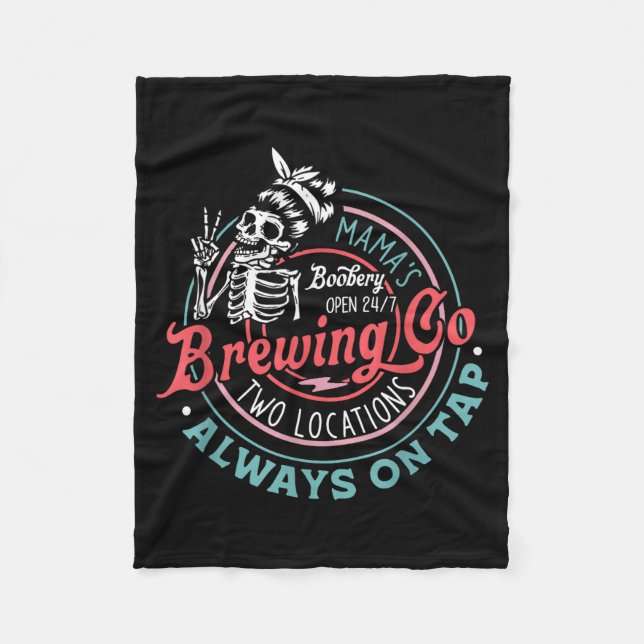Retro Mama's Ery Brewing Co Funny Breastfeeding Sk Fleecedecke (Vorderseite)