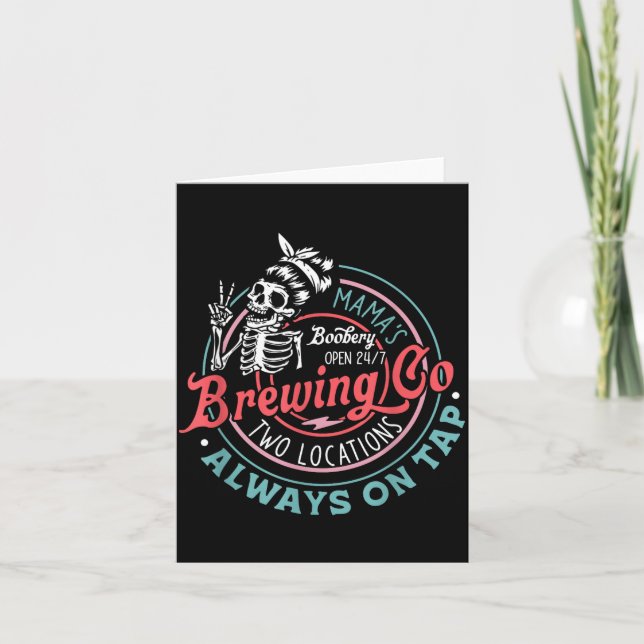 Retro Mama's Ery Brewing Co Funny Breastfeeding Sk Karte (Vorderseite)