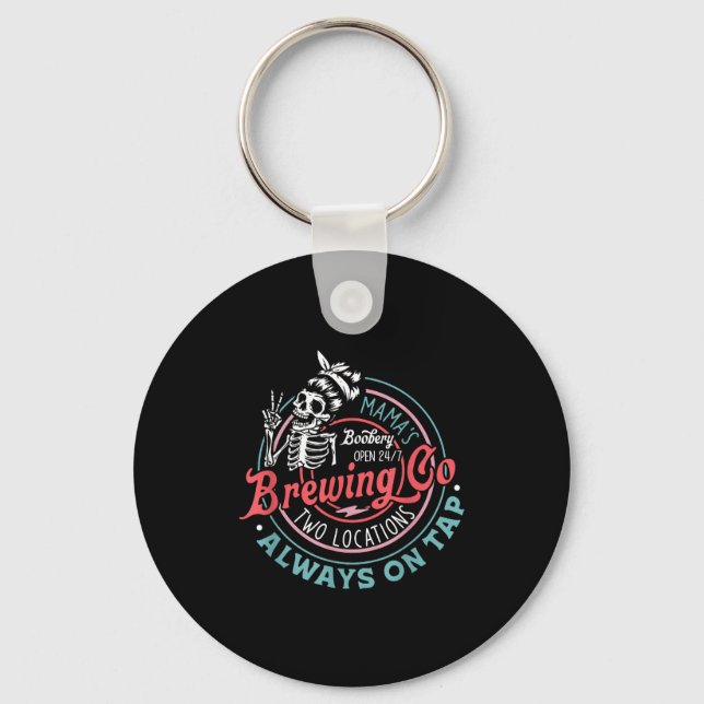 Retro Mama's Ery Brewing Co Funny Breastfeeding Sk Schlüsselanhänger (Vorderseite)