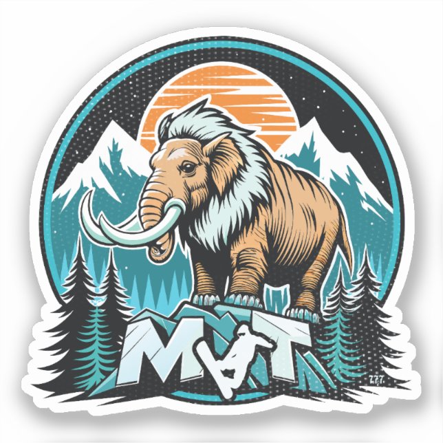 Retro Mammoth Mountain Ski Aufkleber (Vorderseite)