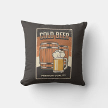 Retro Man Cave Classic Barrels Cold Beer Throw