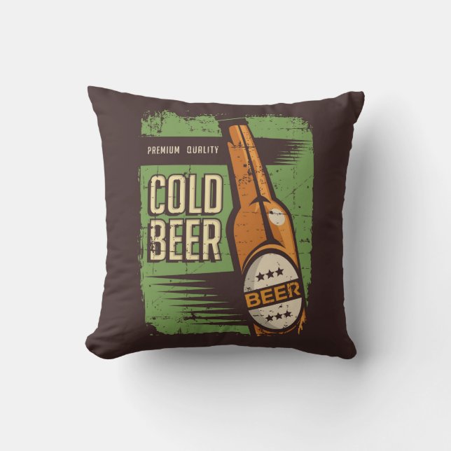 Retro Man Cave Classic - Green Cold Bottle Bee The Kissen (Vorderseite)