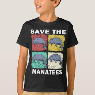 Retro Manatee Floaty Potato Rettete die Manatees T-Shirt