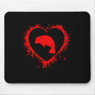 Retro Manatee Valentinstag Herzform Mein Valent Mousepad