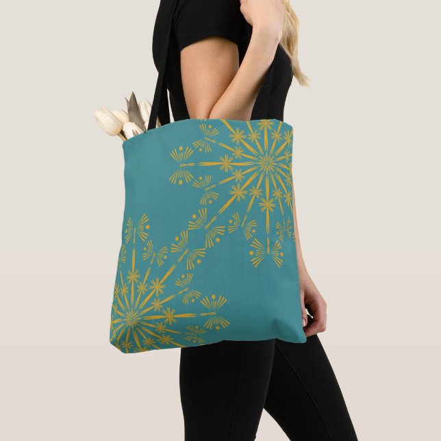 Retro Mandala Aquamarin Shoulder Tasche (Von Nahem)