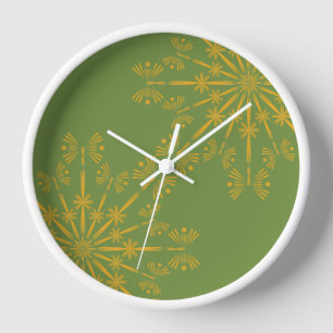Retro Mandala Avocado Gerahmte Uhr
