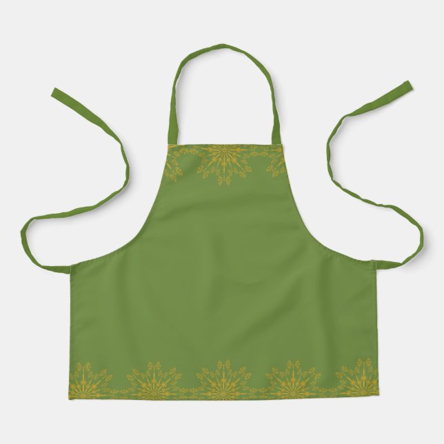 Retro Mandala Avocado Kleine Schürze (Vorderseite)