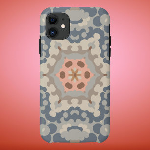 Retro-Mandala-Blume Beige Blau und Orange Case-Mate iPhone Hülle