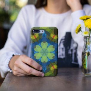 Retro-Mandala-Blume Grün Blau und Orange Case-Mate iPhone Hülle