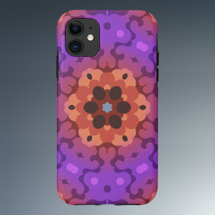 Retro-Mandala-Blume in Lila und Rot Case-Mate iPhone Hülle