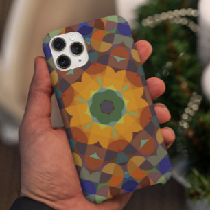 Retro-Mandala-Blume Orange Blau und Grün Case-Mate iPhone Hülle