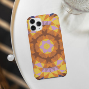 Retro Mandala Blume Orange Blue und Yellow Case-Mate iPhone Hülle
