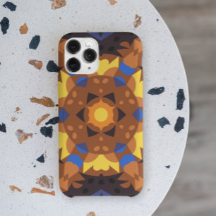 Retro Mandala Blume Orange Gelb und Blau Case-Mate iPhone Hülle