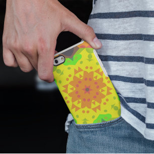 Retro Mandala Blume Orange Gelb und Grün Case-Mate iPhone Hülle