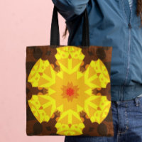 Retro Mandala Blume Orange und Gelb