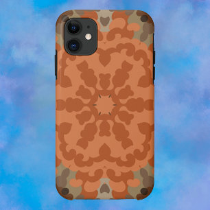 Retro Mandala Blume Orange und Tan Case-Mate iPhone Hülle