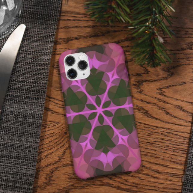 Retro Mandala Blume Rosa und Grün Case-Mate iPhone Hülle (Von Creator hochgeladen)