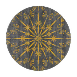 Retro Mandala Dusk Glass Cutting Board Schneidebrett