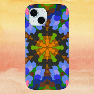 Retro Mandala Green Blue und Pink Case-Mate iPhone Hülle