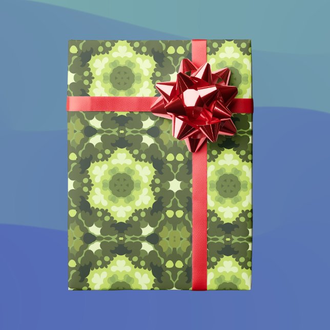 Retro Mandala Green Geschenkpapier (Von Creator hochgeladen)