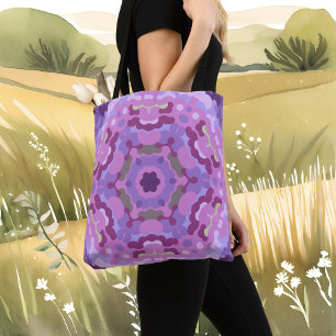 Retro Mandala Lila rosa und blau Tasche