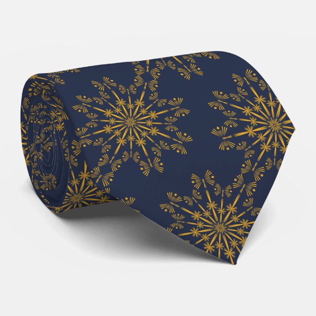 Retro Mandala Mitternacht Neck Tie Krawatte (Gerollt)