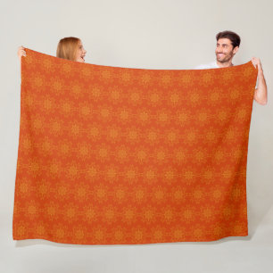 Retro Mandala Papaya Fleece Blanket (3 Größen)