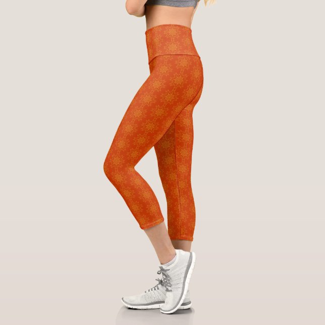 Retro Mandala Papaya High Waisted Capris (Links)
