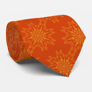 Retro Mandala Papaya Neck Tie Krawatte