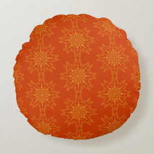 Retro Mandala Papaya Round Pillow Rundes Kissen