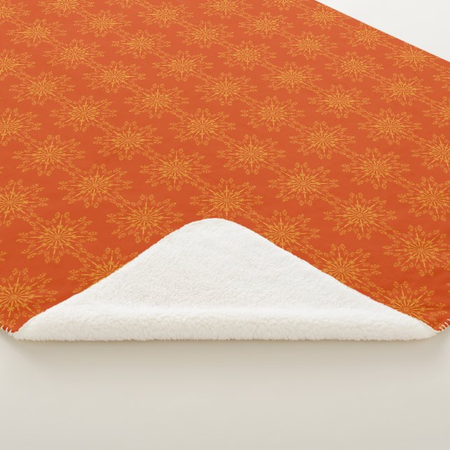 Retro Mandala Papaya Sherpa Blanket (3 Größen) Sherpadecke (3/4)