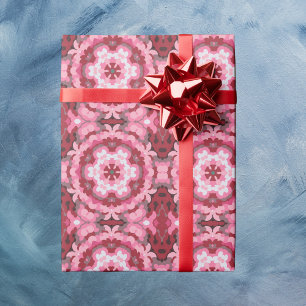 Retro Mandala Rosa und Weiß Geschenkpapier