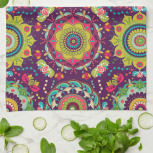 Retro-Mandalas-Muster Geschirrtuch