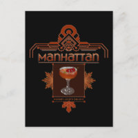 Retro Manhattan Cocktail Illustration