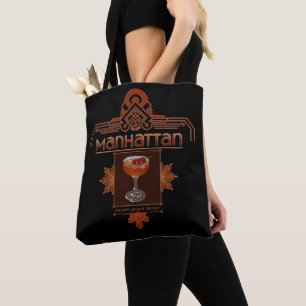 Retro Manhattan Cocktail Illustration Tasche