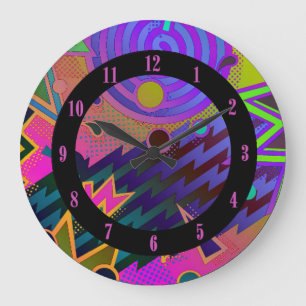 Retro Mania 80's Abstrakte Wall Clock Große Wanduhr