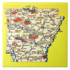 Retro Map of  Arkansas Ceramic Tile Fliese