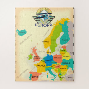 Retro Map of Europe.
