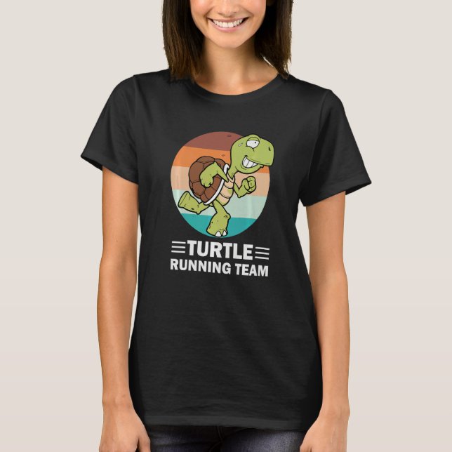 Retro  Marathoner Marathon Runner Turtle Running T T-Shirt (Vorderseite)