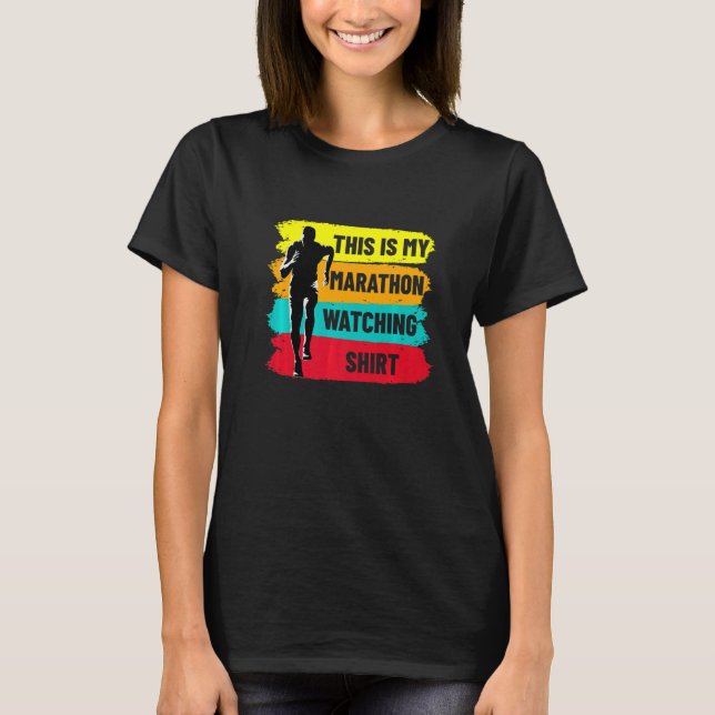 Retro Marathoner Runner Running This Is My Maratho T-Shirt (Vorderseite)