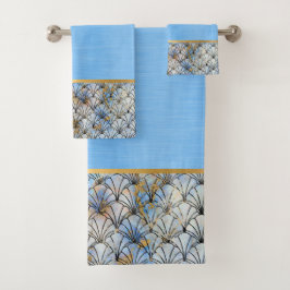 RETRO MARBLE MUSCHEL BLUE BADEZIMMER SET